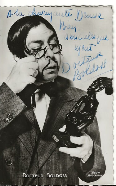 Carte Postale de Arthur Allan dans le r&ocirc;le du Docteur Boldos, avec belle d&eacute;dicace de l'artiste.. ( Cartes Postales - Cin&eacute;ma ) - Arthur Allan ( Docteur ...