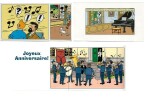 Superbe Carte d'anniversaire, dépliante en couleurs, illustrée par Hergé, avec Tintin, Milou, le Capitaine Haddock, Nestor et une fanfare. . ( Bandes ...