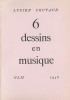 6 Dessins en Musique. ( Tirage de tête à petit nombre d'exemplaires ).. ( Editions GLM / Guy Lévis Mano ) - Lucien Coutaud.