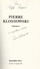 Pierre Klossowski. Simulacra. ( Avec belle dédicace de Pierre Klossowski au peintre Sibylle Rupert ). Pierre Klossowski.