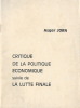 Critique de la Politique Economique suivie de " La lutte finale ". ( Tirage de 1970 ). ( Situationnisme ) - Asger Jorn.