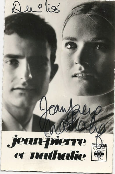 Carte postale sign&eacute;e par Jean-Pierre & Nathalie.. ( Chanson Fran&ccedil;aise ) - Jean-Pierre & Nathalie.