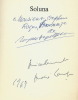 Soluna. Théâtre. ( Avec une cordiale double dédicace autographe signé de Miguel Angel Asturias et André Camp à l'écrivain Roger Stéphane ).. Miguel ...