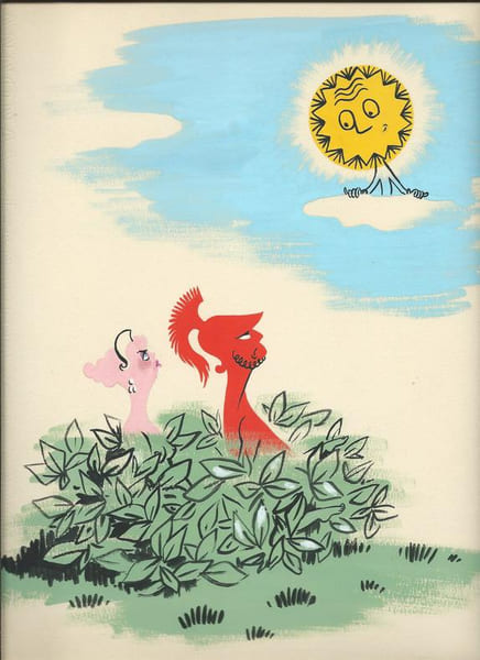 Superbe gouache originale de Lucien Log&eacute; intitul&eacute; " Mars et V&eacute;nus ". . ( Dessins Originaux ) - Lucien Log&eacute;.