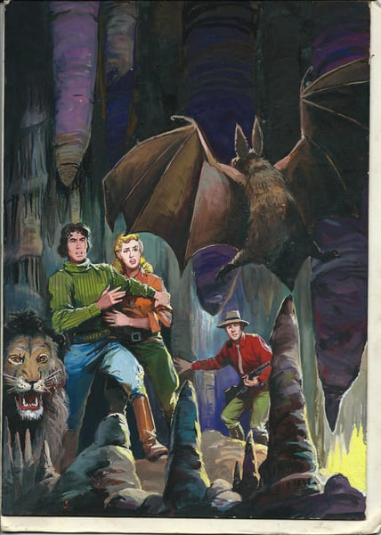 Superbe ensemble Tarou, num&eacute;ro 157 : Dans les cavernes de Wind : 20 doubles planches originales en noir et blanc + couverture originale &agrave; la gouache + ...