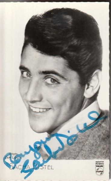 Carte postale Philips sign&eacute;e par Sacha Distel.. ( Chanson Fran&ccedil;aise ) - Sacha Distel - Sam Levin.