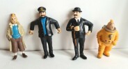 Lot comprenant un porte-clés Tintin + 3 figurines + 2 Pin's : Capitaine Haddock + Dupont + Tintin en Cosmonaute + Fusée.. ( Bandes Dessinées Objets ...