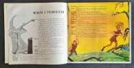 Disque 33 Tours : Merlin l'Enchanteur d'après le film de Walt Disney, raconté par Georges Chamarat. ( Complet de la rare planche à colorier puis à ...
