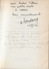 L'Hôpital, une Hostobiographie. Roman. ( Avec belle dédicace et lettre autographe, d'Alphonse Boudard à André Tillieu ).