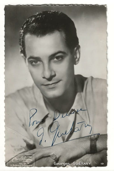 Carte postale d&eacute;dicac&eacute;e par Georges Gu&eacute;tary.. ( Cartes Postales - Chanson Fran&ccedil;aise ) - Georges Gu&eacute;tary.