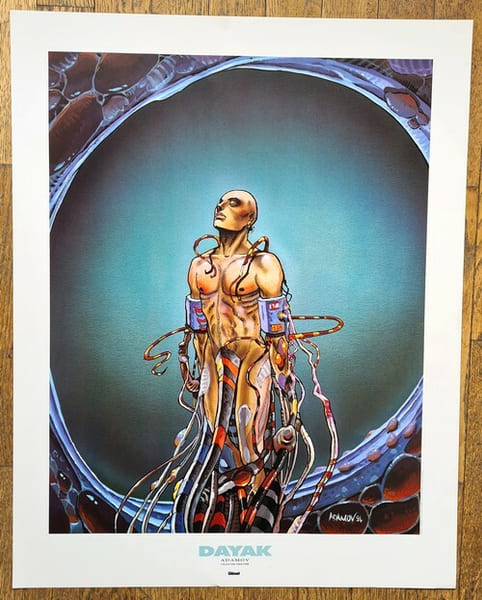Magnifique affiche collector, publicitaire, de Philippe Adamov, &eacute;dit&eacute;e pour la parution du 2&egrave;me album de Dayak : " La Chambre Verte ". . ( Bandes ...