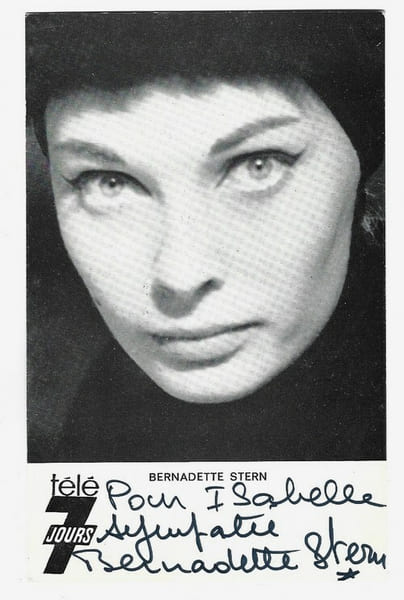Rare Carte postale T&eacute;l&eacute; 7 Jours de Bernadette Stern, d&eacute;dicac&eacute;e par l'artiste.. ( Cartes Postales - Cin&eacute;ma ) - Bernadette Stern.