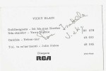 Carte postale RCA dédicacée par Vicky Blain.. ( Cartes Postales - Chanson Française ) - Vicky Blain - André Nisak.