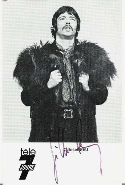Carte postale T&eacute;l&eacute; 7 Jours sign&eacute;e par Gilles Dreu.. ( Cartes Postales - Chanson Fran&ccedil;aise ) - Gilles Dreu. 