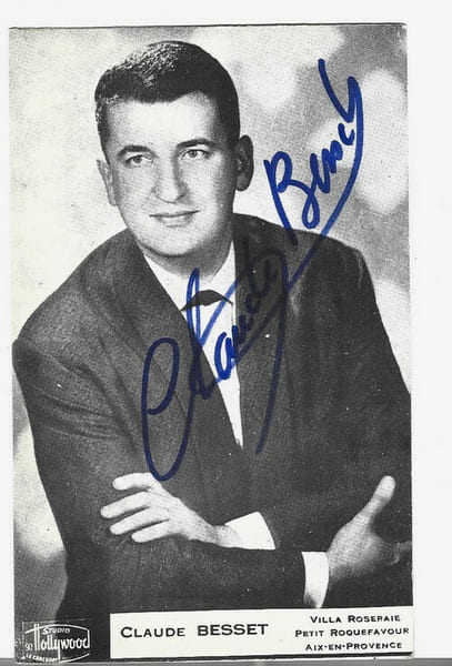 Carte postale Studio Hollywood sign&eacute;e par Claude Besset.. ( Cartes Postales - Chanson Fran&ccedil;aise ) - Claude Besset.
