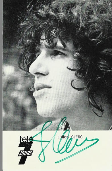 Carte postale T&eacute;l&eacute; 7 Jours sign&eacute;e par Julien Clerc.. ( Cartes Postales - Chanson Fran&ccedil;aise ) - Julien Clerc.