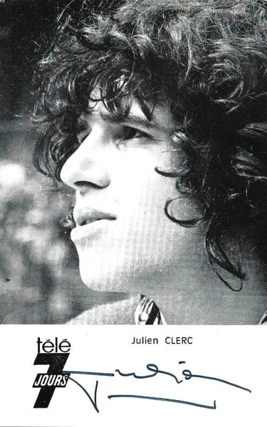 Carte postale T&eacute;l&eacute; 7 Jours sign&eacute;e par Julien Clerc.. ( Cartes Postales - Chanson Fran&ccedil;aise ) - Julien Clerc.