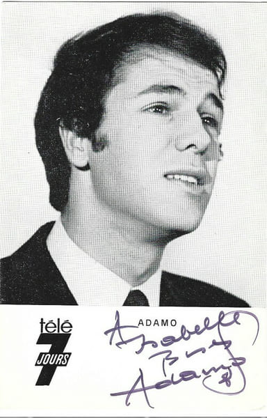 Carte postale T&eacute;l&eacute; 7 Jours d&eacute;dicac&eacute;e par Salvatore Adamo.. ( Cartes Postales - Chanson Fran&ccedil;aise ) - Salvatore Adamo.