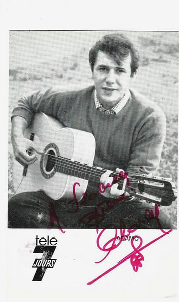 Carte postale T&eacute;l&eacute; 7 Jours d&eacute;dicac&eacute;e par Salvatore Adamo.. ( Cartes Postales - Chanson Fran&ccedil;aise ) - Salvatore Adamo.
