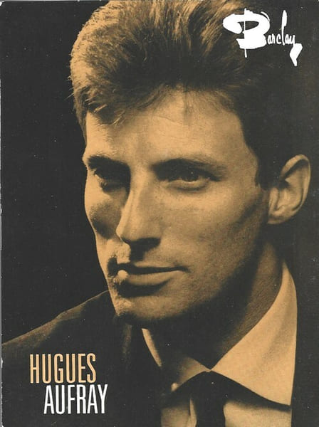 Carte postale Barclay d&eacute;dicac&eacute;e par Hugues Aufray.. ( Cartes Postales - Chanson Fran&ccedil;aise ) - Hugues Aufray.