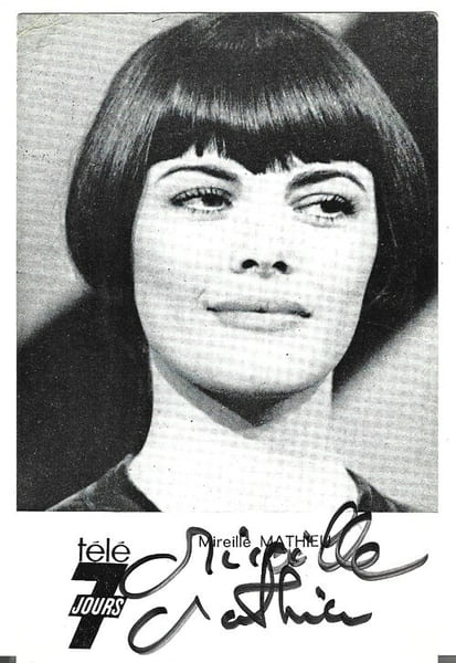 Carte postale T&eacute;l&eacute; 7 Jours sign&eacute;e par Mireille Mathieu.. ( Cartes Postales - Chanson Fran&ccedil;aise ) - Mireille Mathieu.