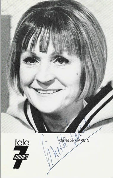 Carte postale T&eacute;l&eacute; 7 Jours sign&eacute;e par Ginette Garcin.. ( Cartes Postales - Chanson Fran&ccedil;aise ) - Ginette Garcin.
