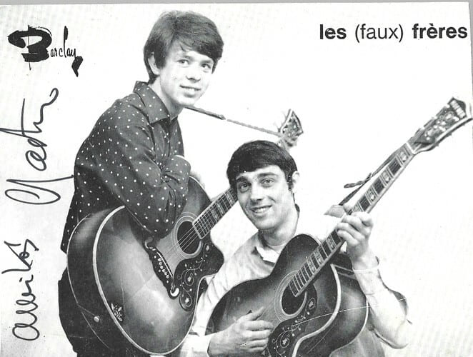Carte postale Barclay sign&eacute;e par Gaston Schaefer du groupe " Les (faux) Fr&egrave;res ". . ( Cartes Postales - Chanson Fran&ccedil;aise ) - Les (faux) Fr&egrave;res.