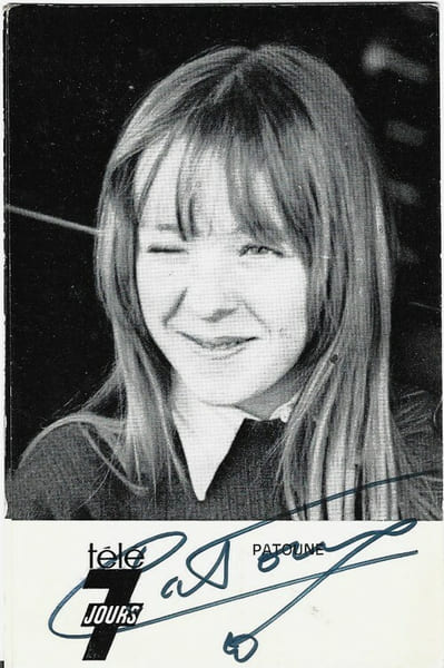 Carte postale T&eacute;l&eacute; 7 Jours sign&eacute;e par Patricia Calas dite Patoune.. ( Cartes Postales - Chanson Fran&ccedil;aise - Cin&eacute;ma ) - Patricia Calas dite Patoune.