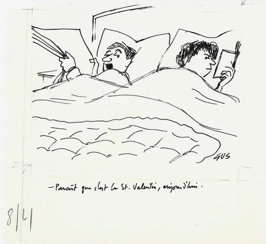 Superbe dessin original de presse par Gustave Elrich, dit Gus, sign&eacute;. Encre de chine, sur papier.. ( Dessin d'Humour et de Presse ) - Gustave Elrich, ...