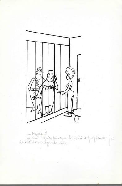 Superbe dessin original de presse par Gaston Fritz dit Rit, sign&eacute;. Encre de chine sur papier.. ( Dessin d'Humour et de Presse ) - Gaston Fritz dit ...