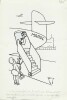 Superbe dessin original de presse par Gaston Fritz dit Rit, signé. Encre de chine et crayon de couleur bleu, sur papier.. ( Dessin d'Humour et de ...
