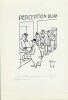 Superbe dessin original de presse par Gaston Fritz dit Rit, signé. Encre de chine et crayon de couleur bleu, sur papier.. ( Dessin d'Humour et de ...