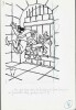 Superbe dessin original de presse par Gaston Fritz dit Rit, signé. Encre de chine et crayon de couleur bleu, sur papier.. ( Dessin d'Humour et de ...