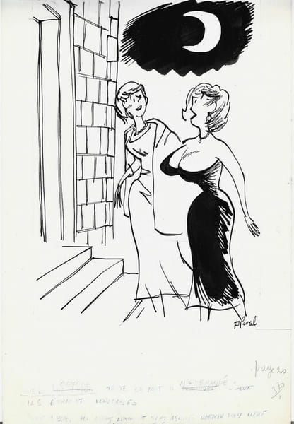 Superbe dessin original de presse anonyme, sign&eacute; ( non identifi&eacute; ). Encre de chine, sur papier.. ( Dessin d'Humour et de Presse ) - Anonyme.