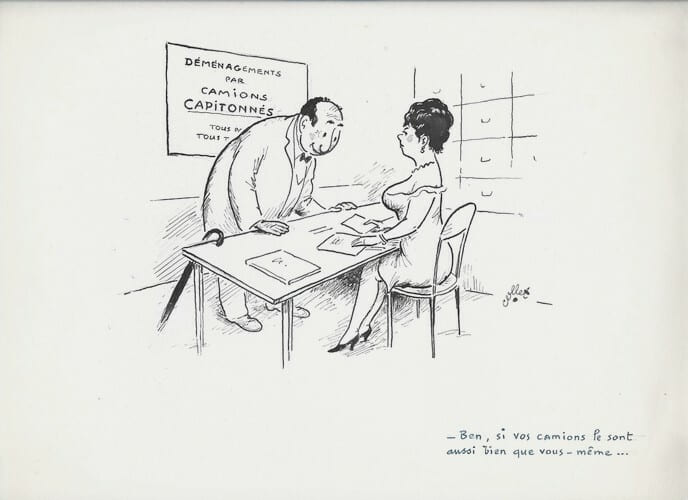 Superbe dessin original de presse par P.Collet, sign&eacute;. Encre de chine, sur papier.. ( Dessin d'Humour et de Presse ) - P.Collet.