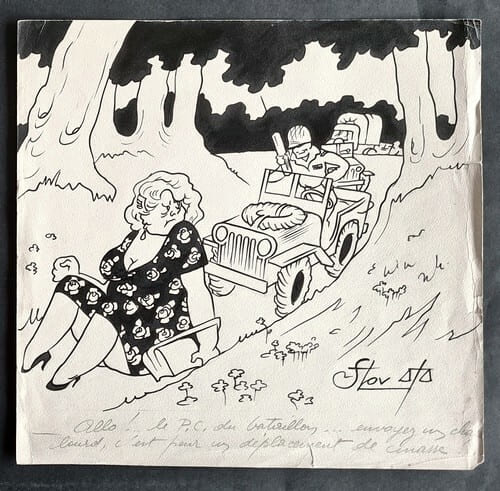 Superbe dessin original de presse par Serge Stowlesky dit Stov, sign&eacute; ( avec la Balance de la Justice ). Encre de chine, sur papier.. ( Dessin ...