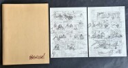 Portfolio, Rombaldi : Deux reproductions en fac-similé de planches crayonnées, projets pour l'album Tintin et L'Alph'Art.. ( Bandes Dessinées - Tintin ...