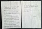 Exceptionel ensemble de Luc Dellisse, consacré à Georges Simenon, composé du texte " Les Acquis de Simenon " en 2 feuilles tapuscrites, dont la ...
