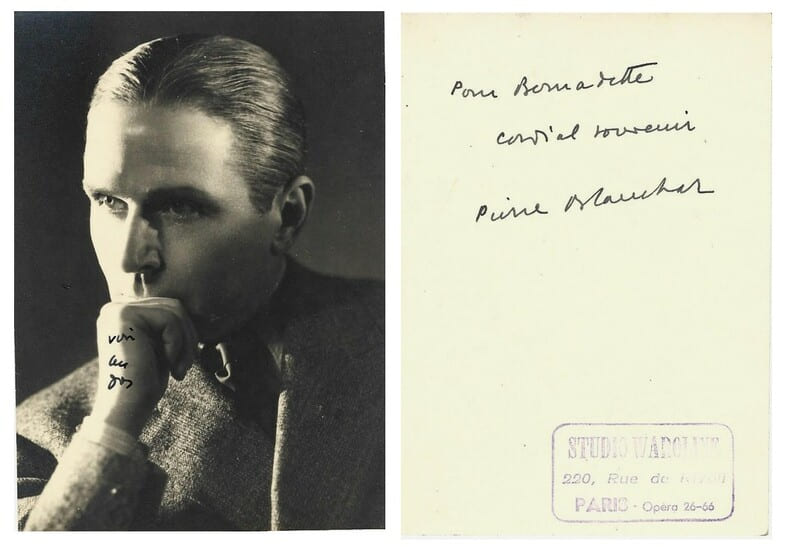 Photographie argentique du Studio Waroline, au format carte postale, repr&eacute;sentant Pierre Blanchar, avec d&eacute;dicace de ce dernier.. ( Atlantide - Pierre ...
