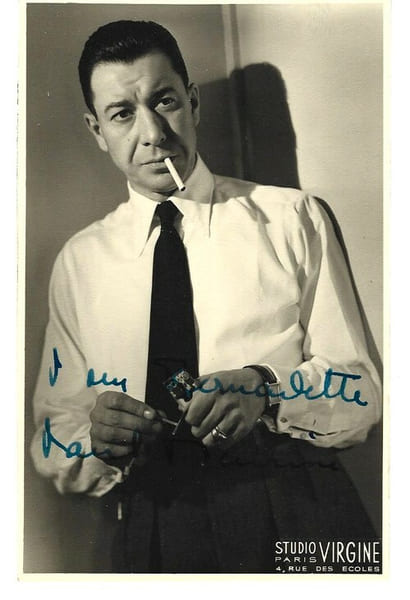 Photographie argentique du Studio Virgine, au format carte postale, repr&eacute;sentant Paul Meurisse, avec belle d&eacute;dicace de ce dernier.. ( Cin&eacute;ma - Cartes ...