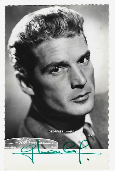 Photographie argentique de Georges Marchal, au format carte postale, sign&eacute; par ce dernier.. ( Cin&eacute;ma - Cartes Postales ) - Georges Marchal.