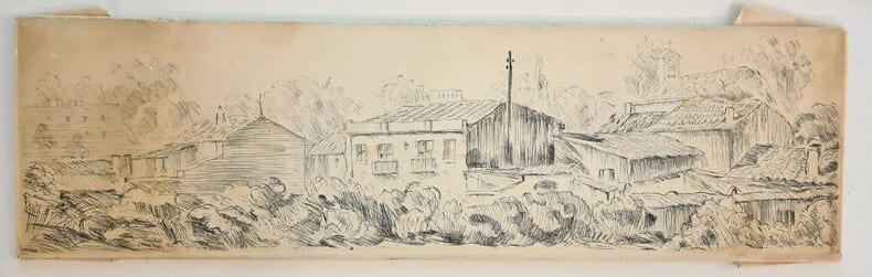 Gravure originale de Juan Sevilla Saez, tir&eacute;e sur arches, avec la plaque originale de zinc. ( Tirage &agrave; 20 exemplaires ).. ( Beaux-Arts ) - Juan ...