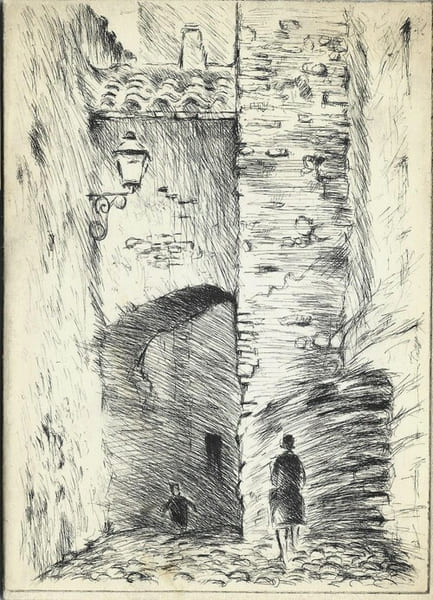 Gravure originale de Juan Sevilla Saez, tir&eacute;e sur arches, avec la plaque originale de cuivre. ( Tirage &agrave; 20 exemplaires ).. ( Beaux-Arts ) - Juan ...