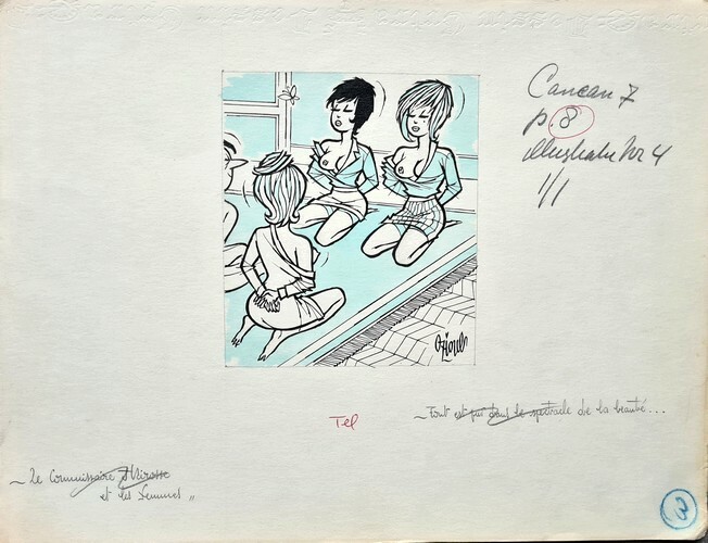 Superbe dessin original de Pin-Up's, réalisé et signé par Henri Oziouls . ( Dessin original - Pin-Up ) - Henri Oziouls.