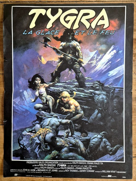 Affiche de Frank Frazetta pour le film de Ralph Bakshi : Tygra, Fire and Ice.. ( Cin&eacute;ma - Affiche ) - Frank Frazetta - Ralph Bakshi.