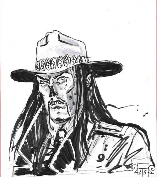 Superbe dessin original sign&eacute; de Frank Tacito ( Dead Hunter ).. ( Bandes Dessin&eacute;es ) - Frank Tacito.