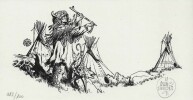 Ex-libris inédit, " Western ", tiré à 100 exemplaires signé par Michel Blanc-Dumont.. ( Bandes Dessinées ) - Michel Blanc-Dumont.