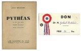 Pythéas. ( Un des 200 exemplaires sur alfa du service de presse, notés " SP ". Notre exemplaire a été offert par Gabriel Audisio et contient sa carte ...