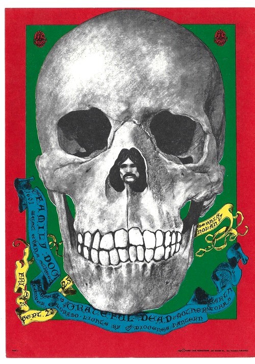 Magnifique carte postale pour le concert des groupes Grateful Dead et Family Dog, a Denver, Colorado, les 22 et 23 septembre 1967 au 1601 West Evans ...