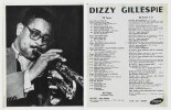 Superbe lot consacr&eacute; au Jazz, datant des ann&eacute;es 1950, compos&eacute; de 9 discographies avec photos de Dizzy Gillepsie - Claude Luter - Tab Smith - Don Byas ...